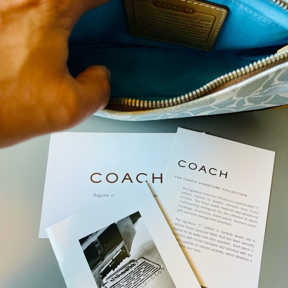 Coach small icy blue shoulder bag trendy y2k vintage - Picture 3 of 4